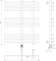 Полотенцесушитель электрический Secado Понтида 3, L 80x50 см, подключение слева, хром, лесенка