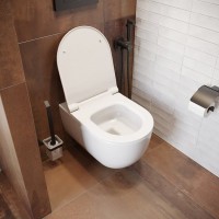 Унитаз подвесной BOCCHI V-Tondo 1416-001-0129 белый глянцевый, тонкая крышка с микролифтом