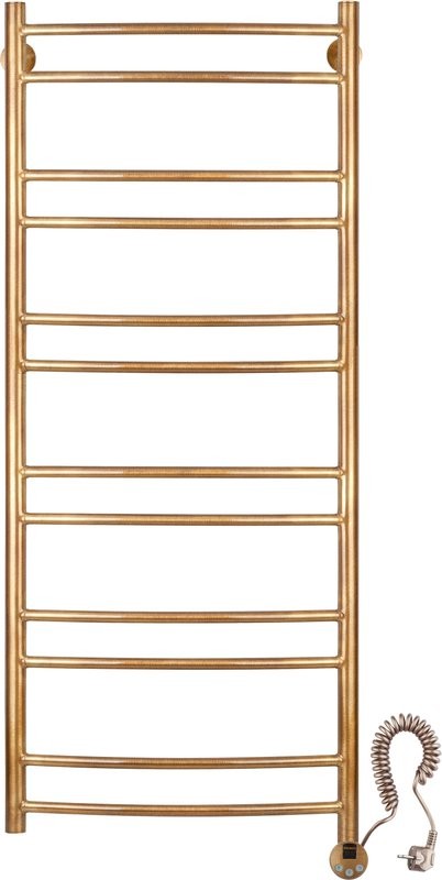 Полотенцесушитель электрический Secado Милан 2 125x55 см, подключение справа, бронза, лесенка, латунь