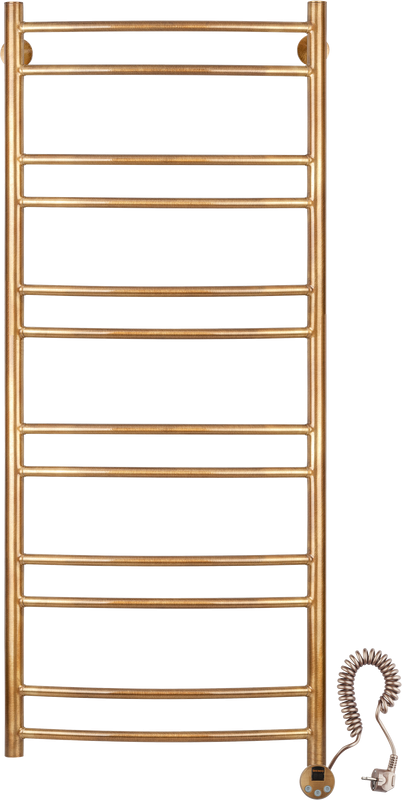 Полотенцесушитель электрический Secado Милан 2 125x55 см, подключение справа, бронза, лесенка, латунь