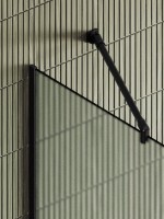 Душевая перегородка Maybahglass MGD-719-6у 119 см, профиль черный, стекло сатин