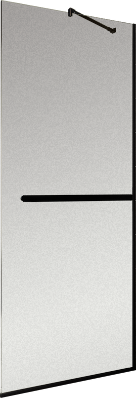 Душевая перегородка Maybahglass MGD-719-6у 119 см, профиль черный, стекло сатин