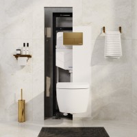 Система инсталляции для унитазов Wasserkraft Salm 27TLT.010.ME.WH.PG04 с кнопкой смыва золото