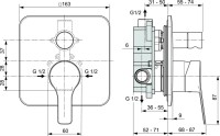 Встраиваемый смеситель для душа и ванны Ideal Standard Entella A6949AA С ВНУТРЕННЕЙ ЧАСТЬЮ