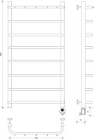 Полотенцесушитель электрический Secado Мерида 1 К 100x50 см, подключение справа, матовый черный, лесенка