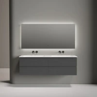 Мебель для ванной комнаты Sancos Folk 160 подвесная, grey soft, раковина CN7023wx