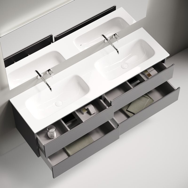 Мебель для ванной комнаты Sancos Folk 160 подвесная, grey soft, раковина CN7023wx