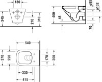 Унитаз подвесной Duravit DuraStyle DuraStyle 45510900A1 + ершик