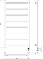 Полотенцесушитель электрический Secado Триада 1 К 100x50 см, подключение справа, матовый черный, лесенка