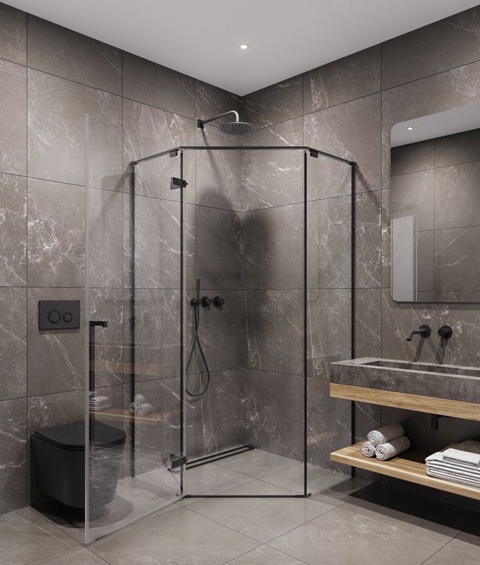 Душевой уголок Timo TTSSP-90/03C-8 90x90 см, профиль черный, стекло прозрачное