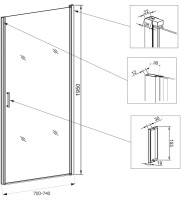 Душевая дверь в нишу Veconi Vianno VN-43B 70 см, профиль черный