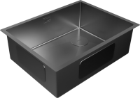 Мойка кухонная Paulmark Next-Skew PM885844-GM вороненая сталь