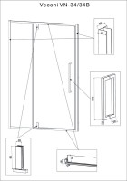 Душевая дверь в нишу Veconi Vianno VN34B-120-01-C7 120 см, профиль черный, стекло прозрачное
