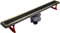 Душевой трап (лоток) Pestan Confluo Premium Gold Black Glass Line 650 черное стекло/позолоченная сталь