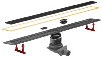 Душевой трап (лоток) Pestan Confluo Premium Gold Black Glass Line 650 черное стекло/позолоченная сталь