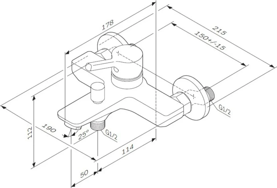 Смеситель для ванны с душем AM.PM X-Joy S F85B10000