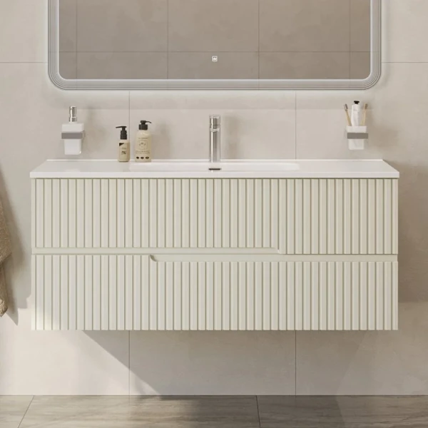 Тумба с раковиной Cezares Duet 120 альпака брашированная, раковина Cezares CZR-8095-120