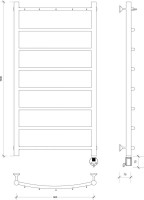 Полотенцесушитель электрический Secado Милан 1 К 100x50 см, подключение справа, графит, лесенка