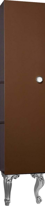 Шкаф пенал для ванной Armadi Art NeoArt шоколад с ручкой Satine хром, с ножками