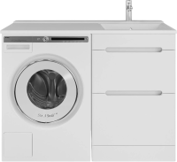 Тумба с раковиной SanStar Толедо 110 R под стиральную машину белая, раковина Персона