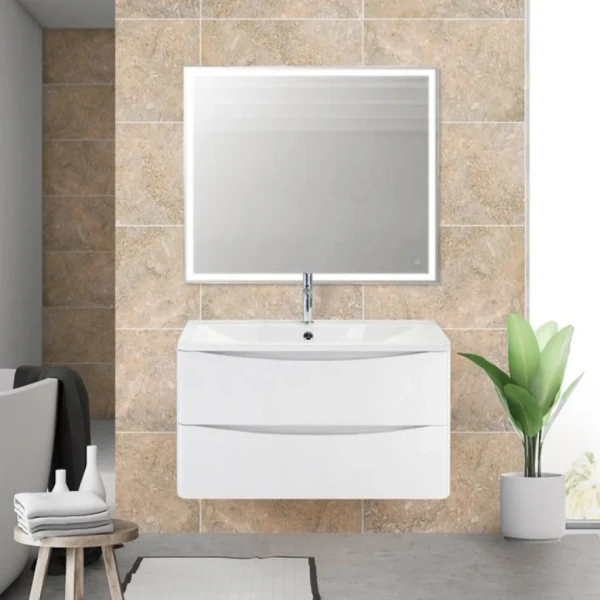 Мебель для ванной комнаты BelBagno Acqua 90 подвесная, bianco lucido