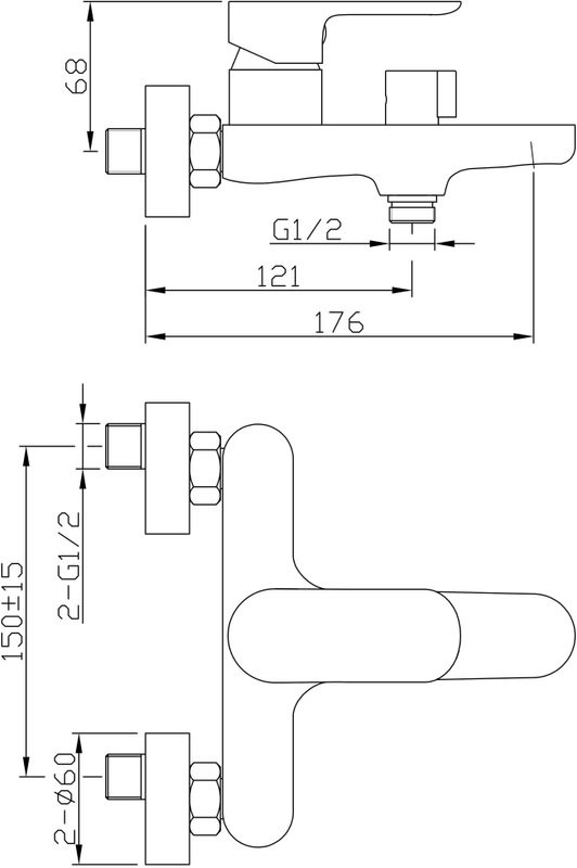 Смеситель для ванны с душем Agger Gorgeous Gorgeous A0210044