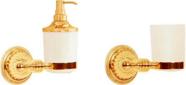 Набор Дозатор Boheme Hermitage Gold + Стакан