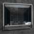 Зеркало Armadi Art Vallessi 80 квадратное антрацит, с подсветкой и полкой