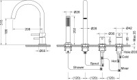 Смеситель на борт ванны Timo Saona 2320/03Y черный