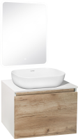 Мебель для ванной комнаты Runo Бари 60 крафтовый дуб, раковина Cuatro 50