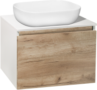 Мебель для ванной комнаты Runo Бари 60 крафтовый дуб, раковина Cuatro 50