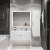 Тумба с раковиной Grossman Луксор 100 матовая белая