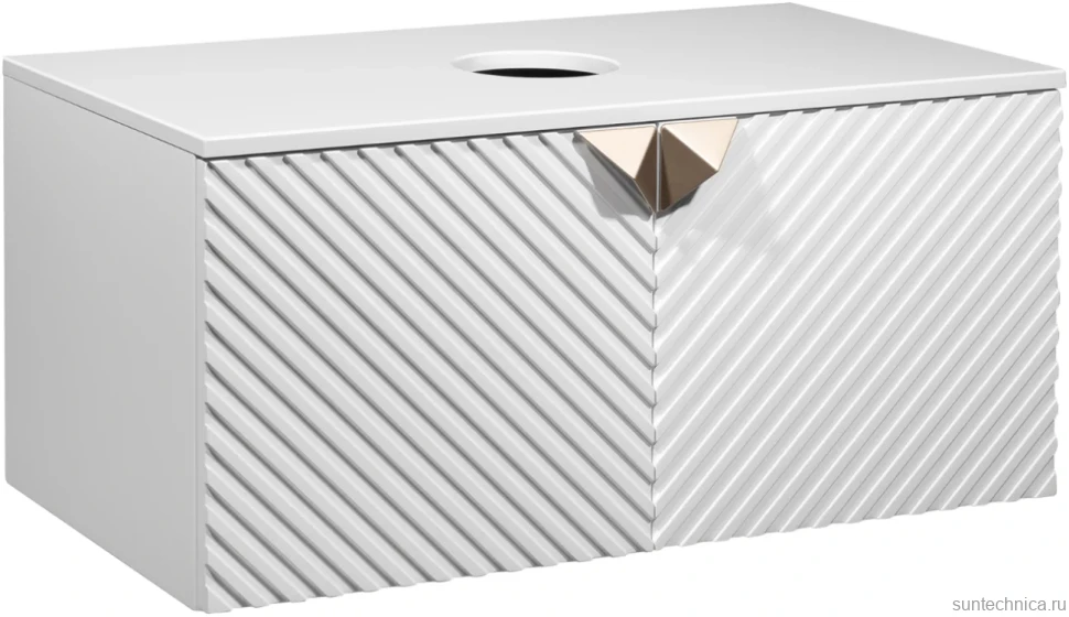Тумба с раковиной Runo Андорра 85 белая матовая, белый глянец, раковина Tre 50