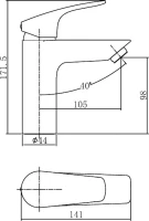 Смеситель для раковины Aquanet Static AF330-10B чёрный матовый Смеситель для раковины Aquanet Static AF330-10B чёрный матовый