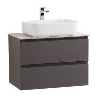 Тумба под раковину со столешницей BelBagno Kraft 60 подвесная, матовая темно-серая, столешница kep-60-bo