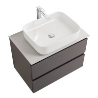 Тумба под раковину со столешницей BelBagno Kraft 60 подвесная, матовая темно-серая, столешница kep-60-bo