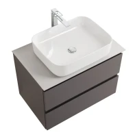 Тумба под раковину со столешницей BelBagno Kraft 60 подвесная, матовая темно-серая, столешница kep-60-bo
