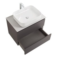 Тумба под раковину со столешницей BelBagno Kraft 60 подвесная, матовая темно-серая, столешница kep-60-bo