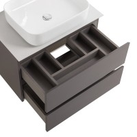 Тумба под раковину со столешницей BelBagno Kraft 60 подвесная, матовая темно-серая, столешница kep-60-bo