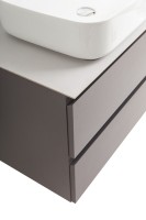 Тумба под раковину со столешницей BelBagno Kraft 60 подвесная, матовая темно-серая, столешница kep-60-bo
