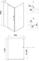 Душевой уголок Niagara Nova NG-63-11A-A90 110x90, прямоугольный, хром