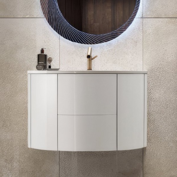 Тумба с раковиной Cezares Eden 91 bianco lucido, раковина 50177