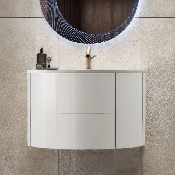 Тумба с раковиной Cezares Eden 91 bianco lucido, раковина 50177