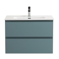 Тумба с раковиной BelBagno Kraft 60 подвесная, матовая голубая, раковина bb600etl