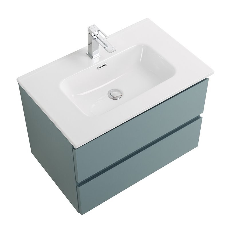 Тумба с раковиной BelBagno Kraft 60 подвесная, матовая голубая, раковина bb600etl