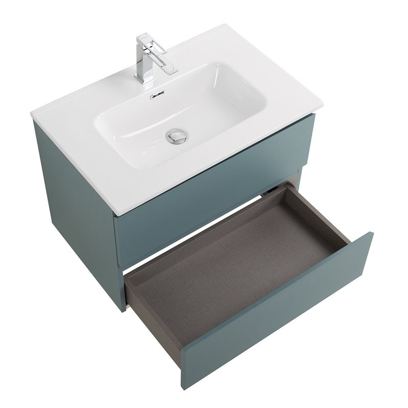 Тумба с раковиной BelBagno Kraft 60 подвесная, матовая голубая, раковина bb600etl