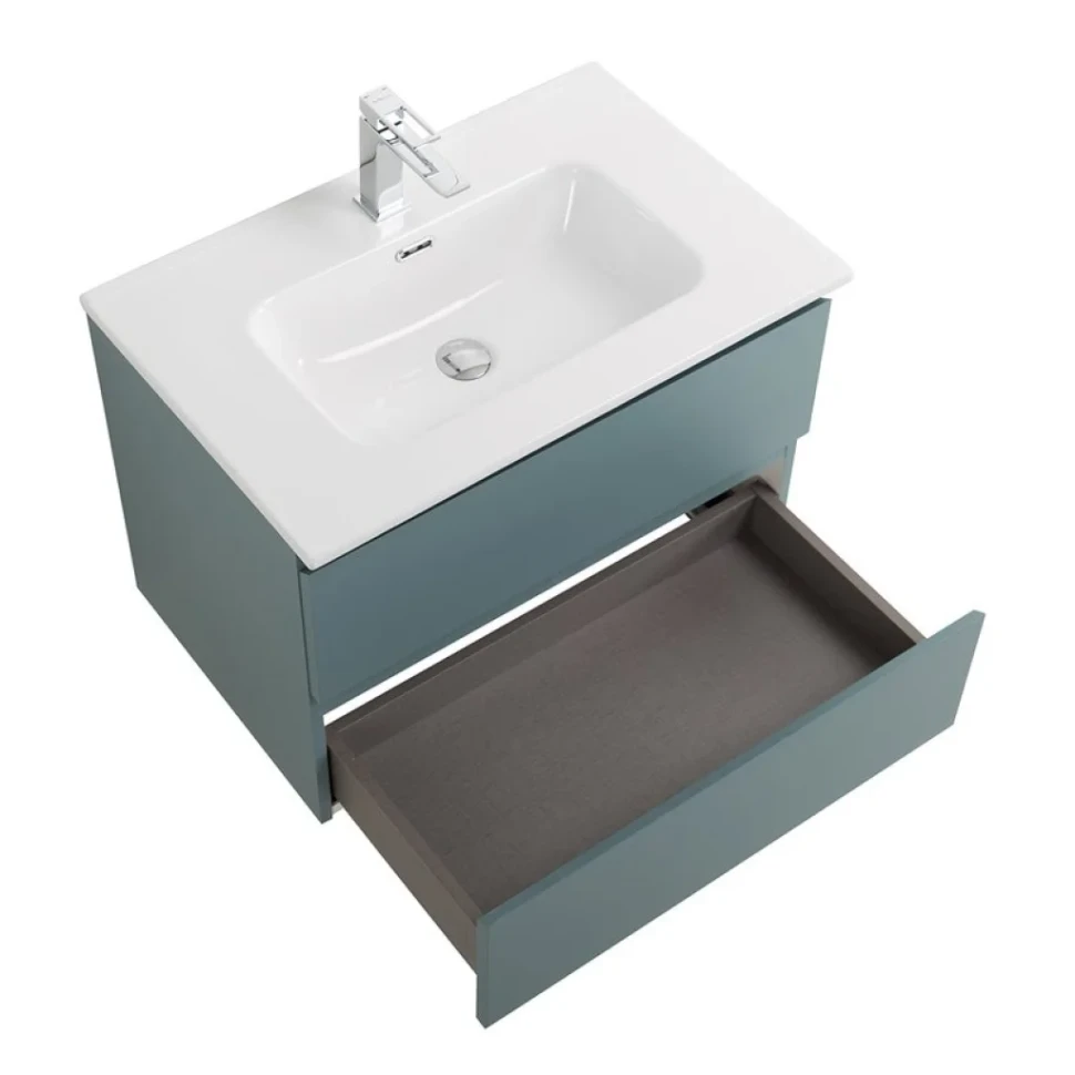 Тумба с раковиной BelBagno Kraft 60 подвесная, матовая голубая, раковина bb600etl