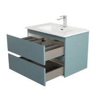 Тумба с раковиной BelBagno Kraft 60 подвесная, матовая голубая, раковина bb600etl