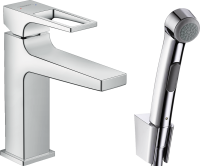 Смеситель для раковины Hansgrohe Metropol 74522000 с гигиеническим душем, хром