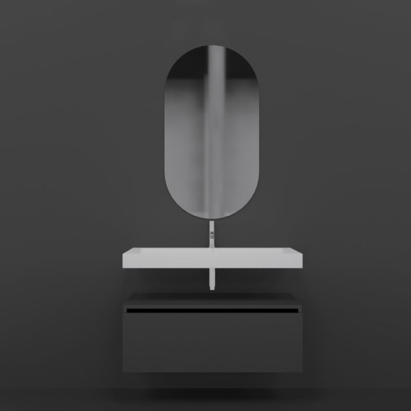 Мебель для ванной комнаты Armadi Art Flat 100 подвесная, антрацит матовый